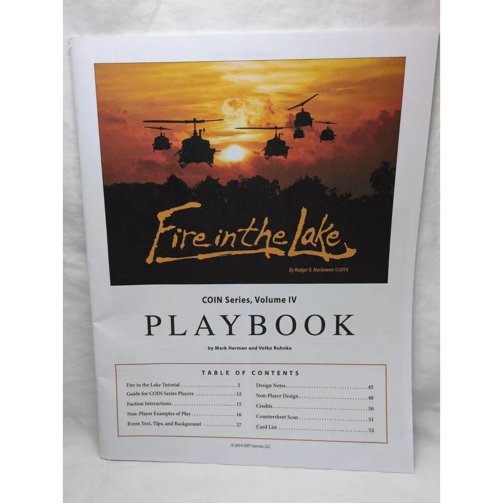 (10) Fire In The Lake GMT Board Game Rules And Charts